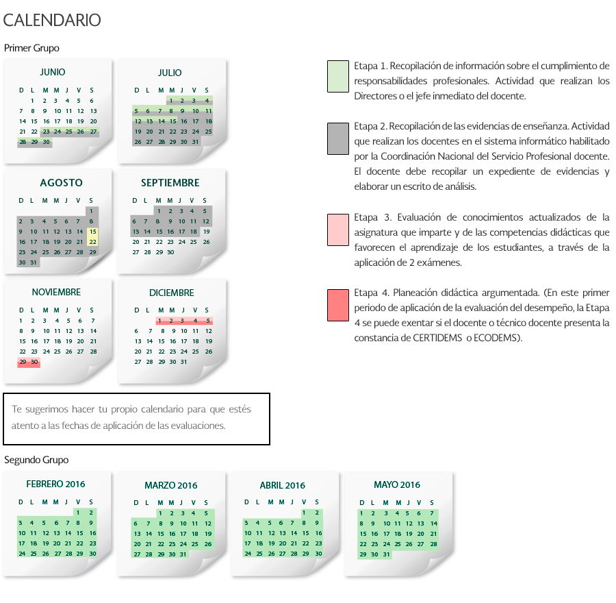 Calendario evaluacin